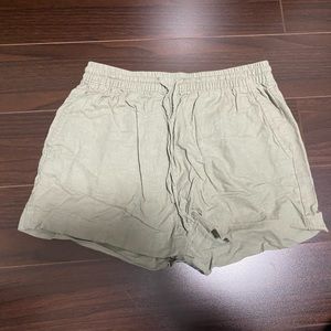 Green flowy shorts